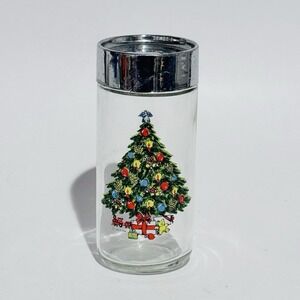 Vintage Carlton Christmas Tree Shaker w Silver Plastic Lid Replacement Read‎